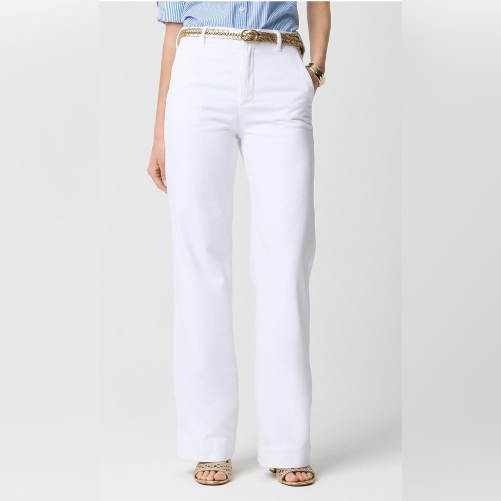 J crew factory White drapey denim trousers size 25p and 24 available
